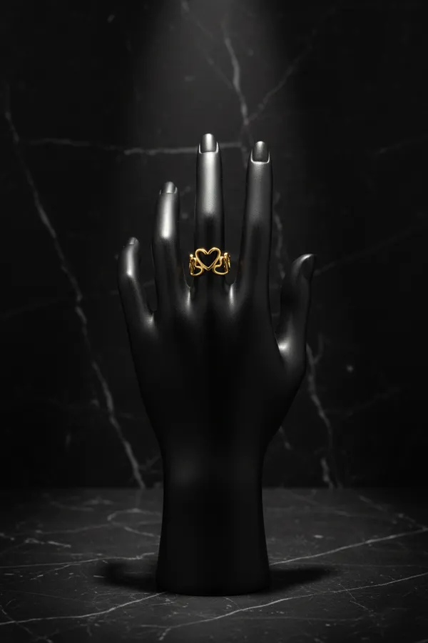 Golden_Heart_Design_Chain_Ring_For_Women