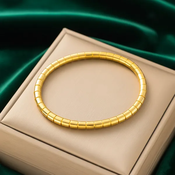 Golden_Segmented_Bangle_Bracelet_For_Women