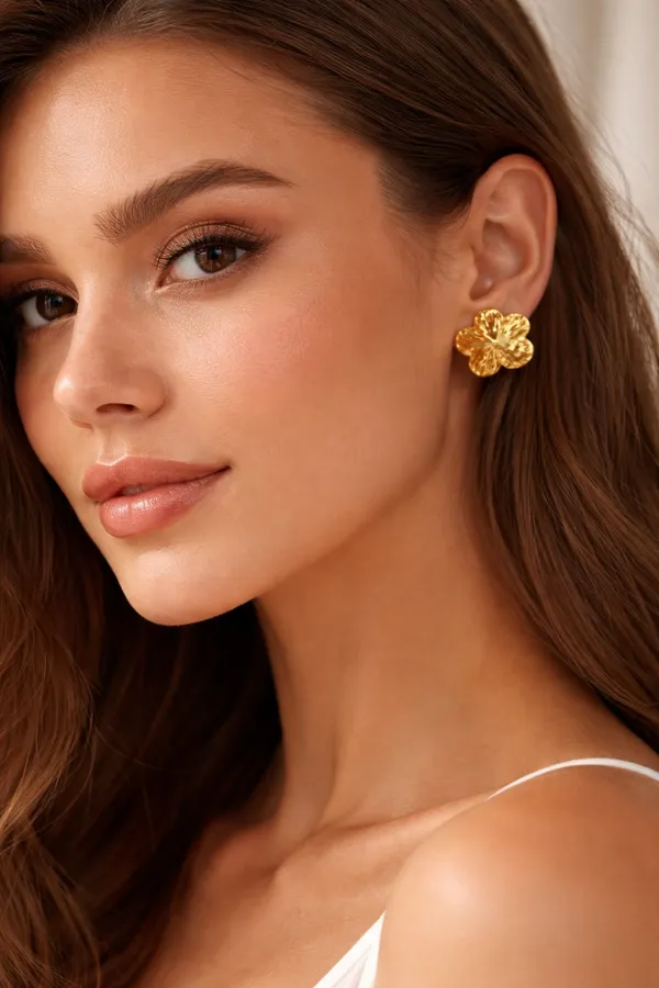 Silver_Gold_Plated_Floral_Stud_Earrings_For_Women