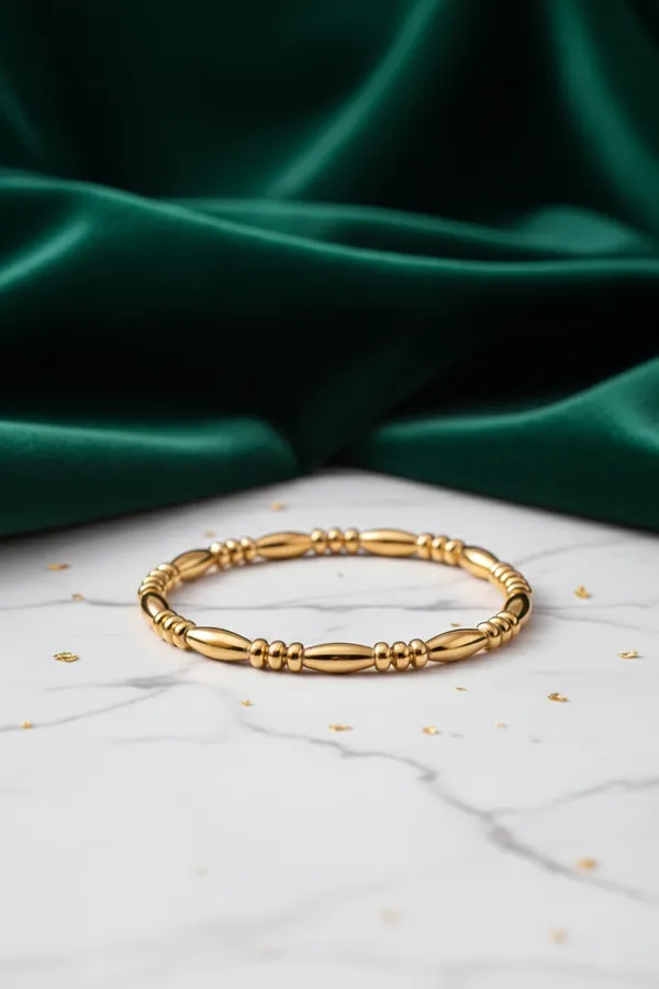 Golden_Beaded_Stretch_Bracelet_For_Women