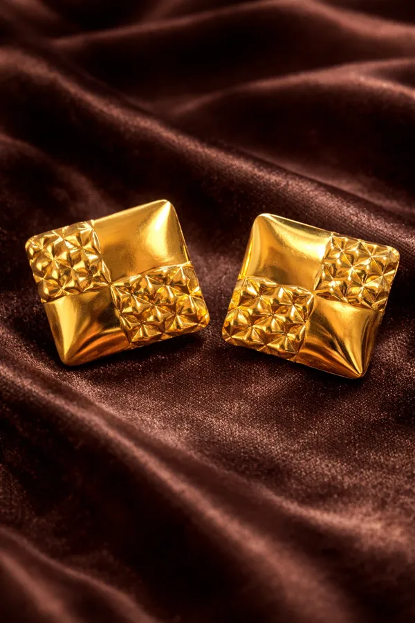 Golden_Designer_Square_Gold_Stud_Earrings_With_Textured_Finish_For_Women