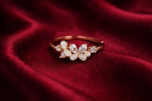 White_Elegant_Opal_And_Crystal_Flower_Ring_Gold_Plated_Adjustable_Open_Band_For_Women
