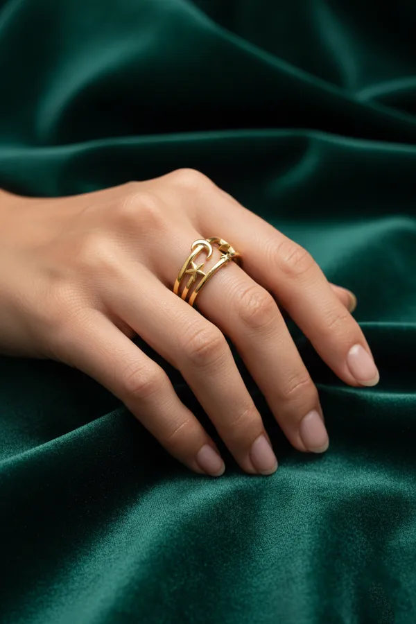 Golden_Celestial_Moon_And_Star_Gold_Plated_Ring_For_Women