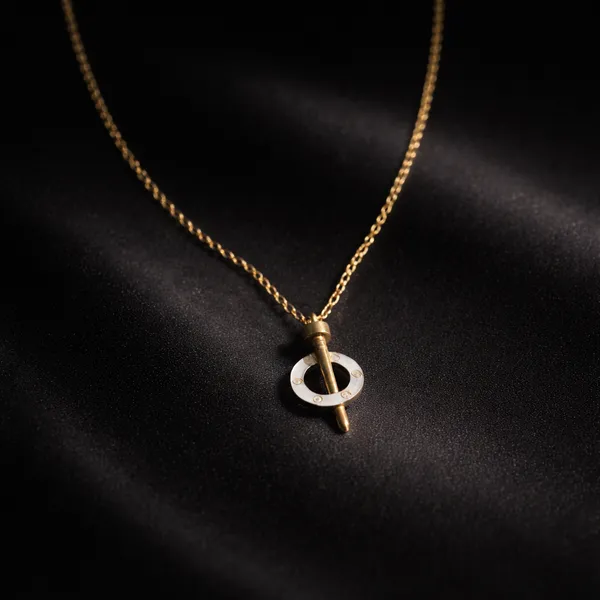 Silver_Elegant_Sword_And_Circle_Pendant_Necklace_Gold_Plated_Statement_Jewelry_For_Women