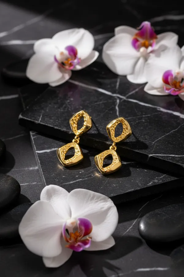 Golden_Elegant_Gold_Plated_Double_Diamond_Drop_Earrings_With_Crystal_Studs_For_Women