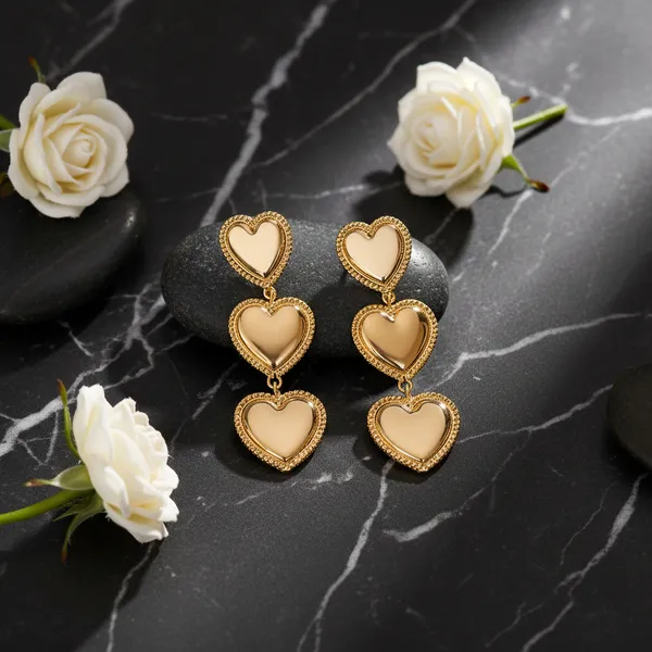White_Triple_Heart_Drop_Earrings_Statement_Jewelry_For_Women