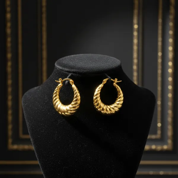 Gold_Plated_Twisted_Hoop_Earrings_For_Women