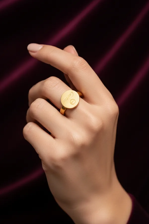 Golden_Cartier_Inspired_Stainless_Steel_Screw_Motif_Ring_For_Women