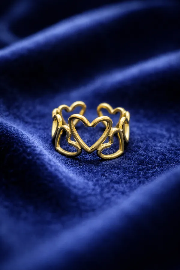Golden_Heart_Design_Chain_Ring_For_Women