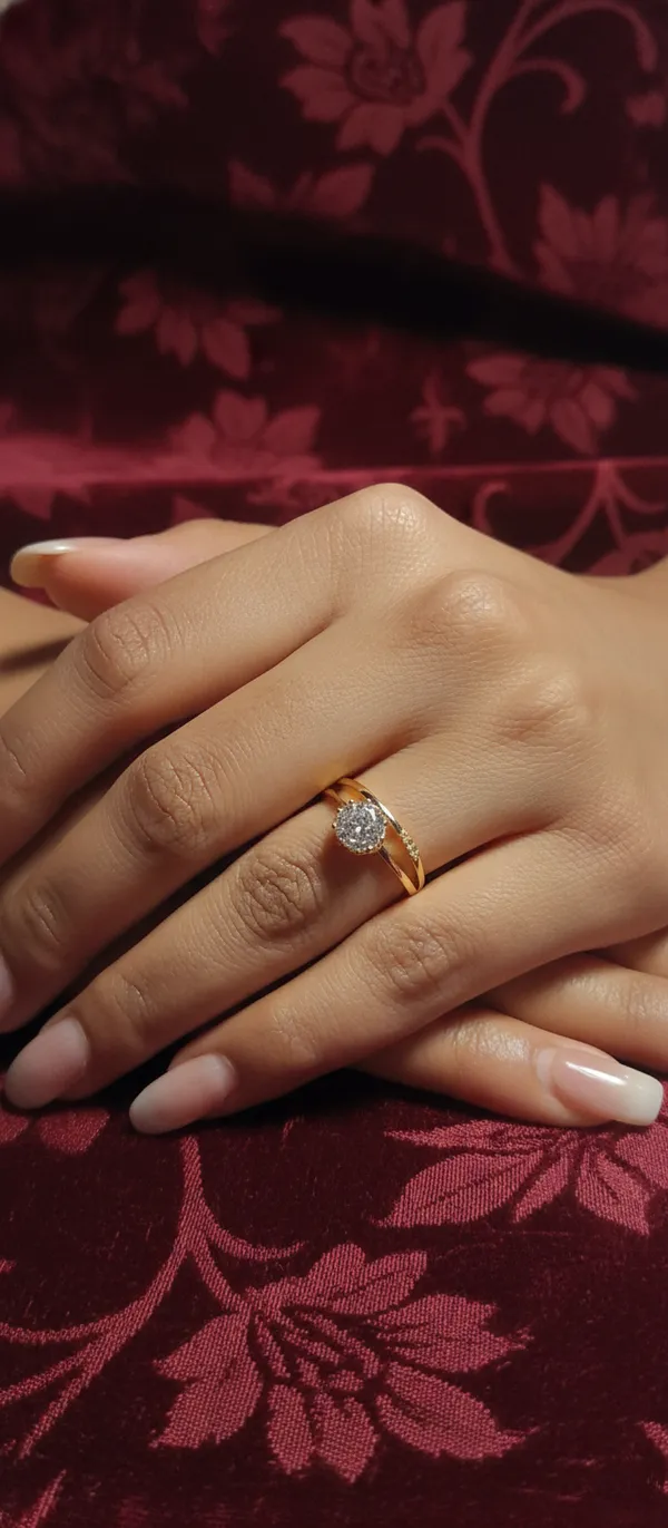 White_Elegant_Gold_Plated_Solitaire_Diamond_Ring_With_Split_Band_Design_For_Women