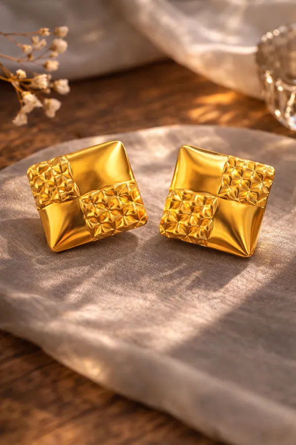 Golden_Designer_Square_Gold_Stud_Earrings_With_Textured_Finish_For_Women