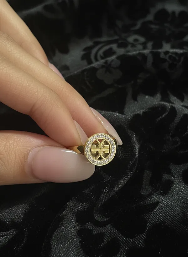 Gold_Plated_Prosperity_Symbol_Ring_With_Crystal_Halo_For_Women