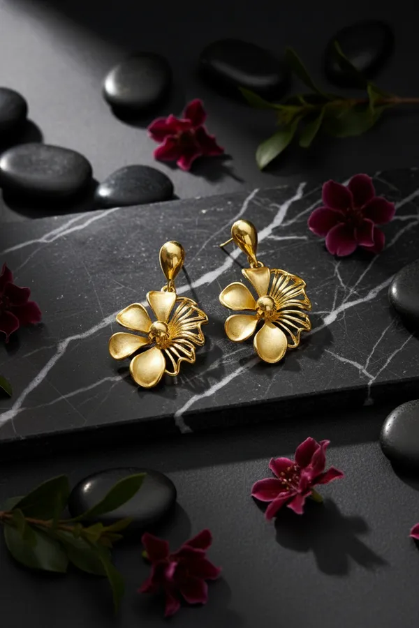 Golden_Floral_Drop_Earrings_For_Women