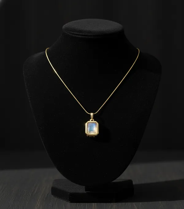 White_Elegant_Rectangular_Moonstone_Pendant_Necklace_With_Gold_Chain_For_Women