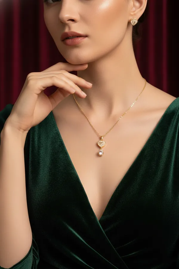White_Gold_Plated_Heart_Pendant_Necklace_And_Earrings_Set_With_Sparkling_Crystals_For_Women