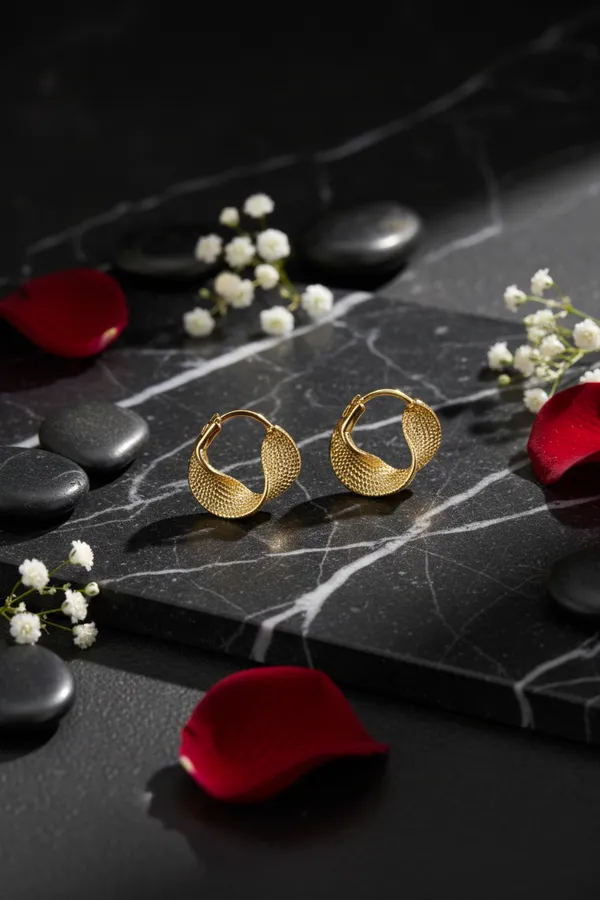 Golden_Textured_Hoop_Earrings_For_Women