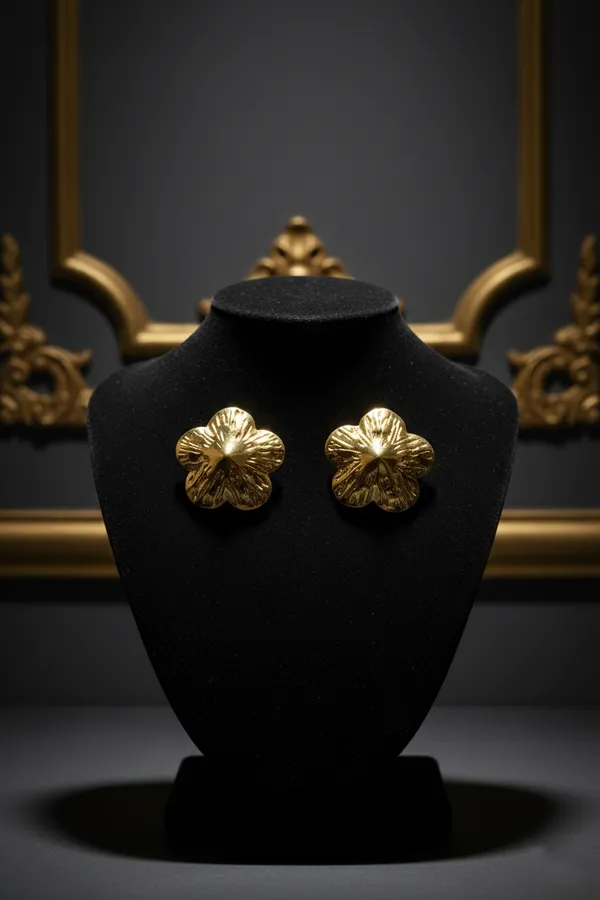 Silver_Gold_Plated_Floral_Stud_Earrings_For_Women