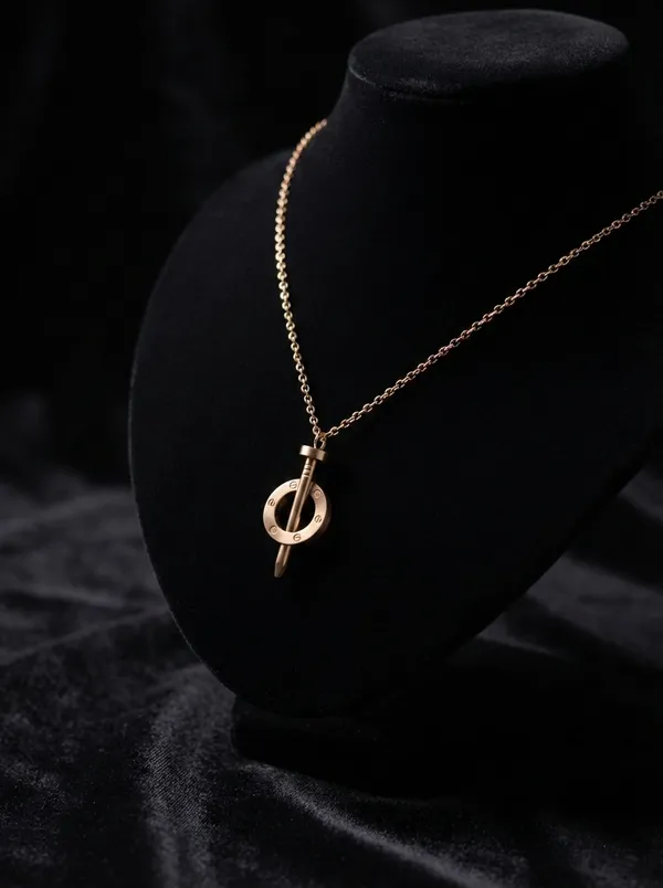 Silver_Elegant_Sword_And_Circle_Pendant_Necklace_Gold_Plated_Statement_Jewelry_For_Women