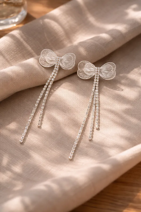 Silver_Elegant_Crystal_Bow_Drop_Earrings_With_Long_Tassels_For_Women