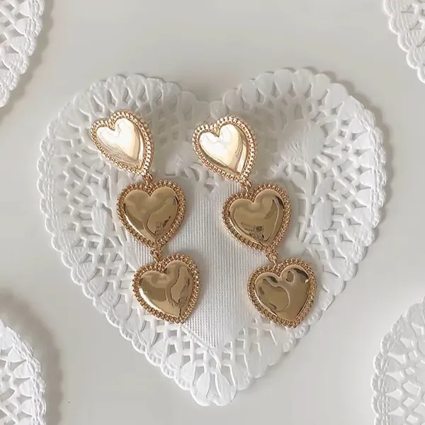 White_Triple_Heart_Drop_Earrings_Statement_Jewelry_For_Women