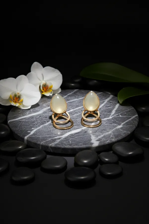 White_Elegant_Opal_Teardrop_Earrings_With_Double_Ring_Design_For_Women