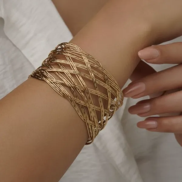 Silver_Wide_Woven_Cuff_Bracelet_For_Women