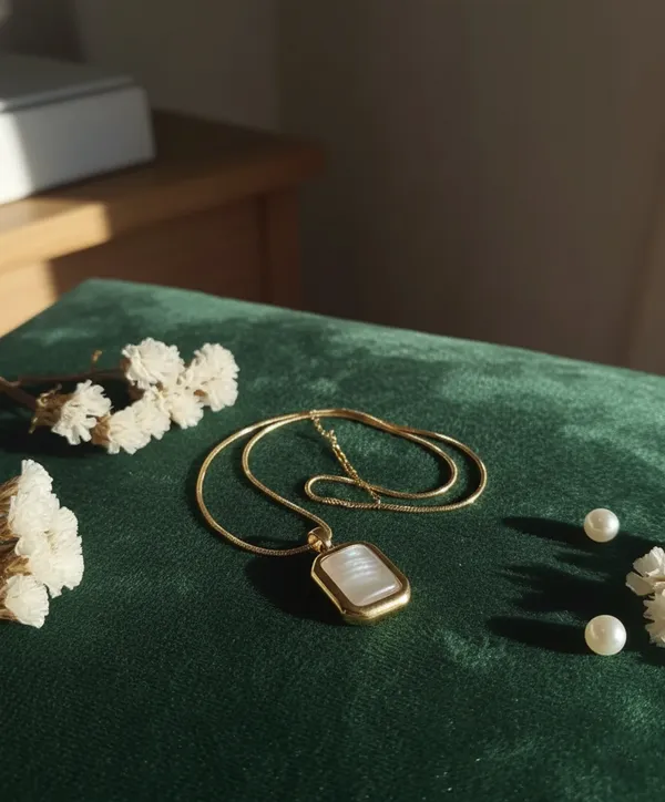 White_Elegant_Rectangular_Moonstone_Pendant_Necklace_With_Gold_Chain_For_Women