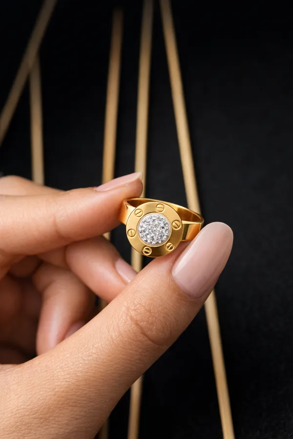 White_Gold_Plated_Screw_Design_Statement_Ring_With_Pave_Diamond_Center_For_Women