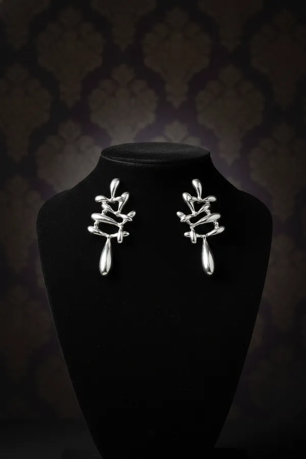 Silver_Elegant_Toned_Drop_Earrings_With_Abstract_Design_For_Women