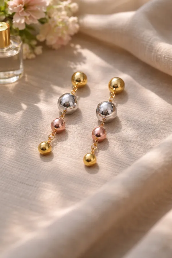 Golden_Tri_Color_Multi_Tone_Ball_Drop_Earrings_Gold,_Silver_And_Rose_Gold_Plated_For_Women