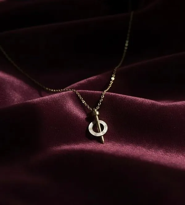 Silver_Elegant_Sword_And_Circle_Pendant_Necklace_Gold_Plated_Statement_Jewelry_For_Women
