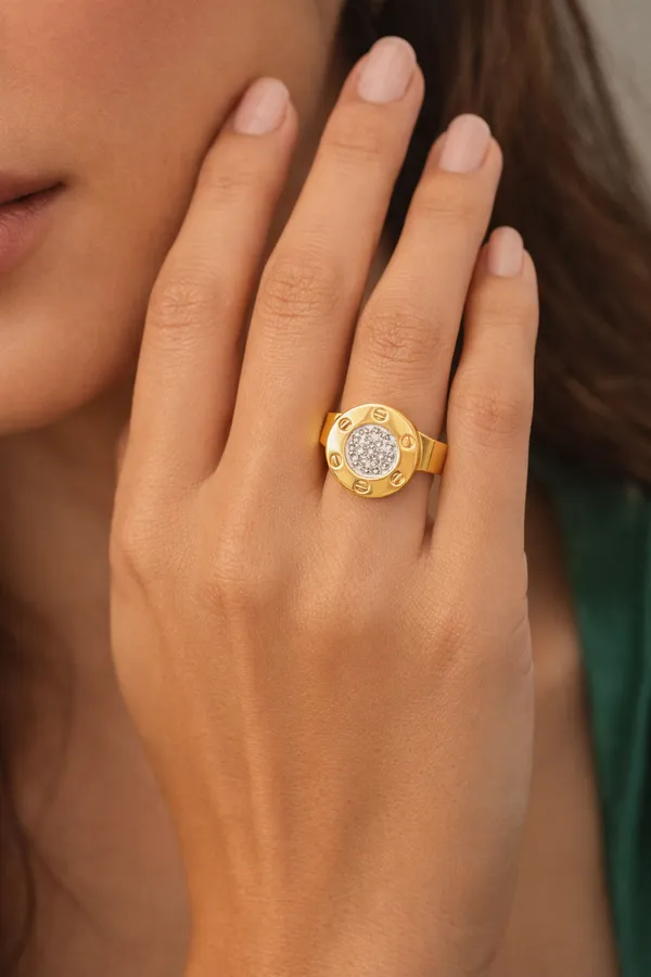 White_Gold_Plated_Screw_Design_Statement_Ring_With_Pave_Diamond_Center_For_Women
