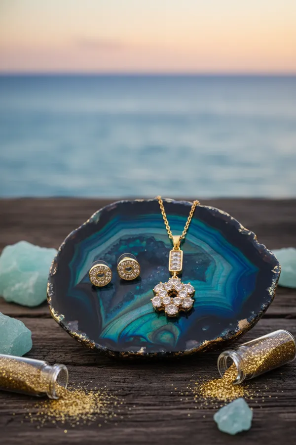 White_Crystal_Flower_Pendant_Necklace_With_Matching_Earrings_Set_For_Women