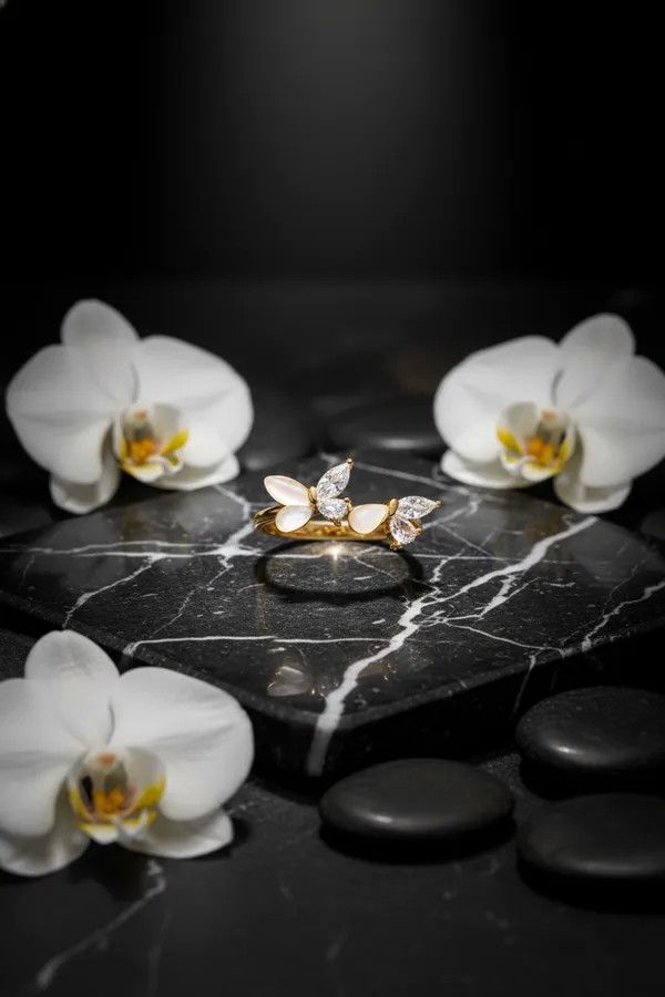 Golden_Dual_Butterfly_Crystal_And_Enamel_Adjustable_Ring_For_Women