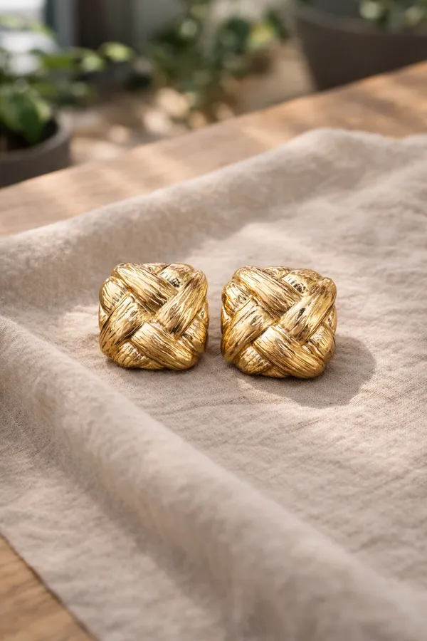 Golden_Textured_Woven_Statement_Earrings_For_Women