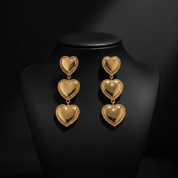 White_Triple_Heart_Drop_Earrings_Statement_Jewelry_For_Women