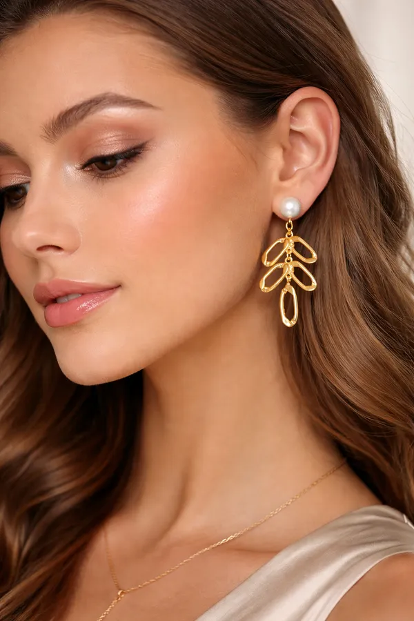 Golden_Pearl_Drop_Leaf_Earrings_For_Women