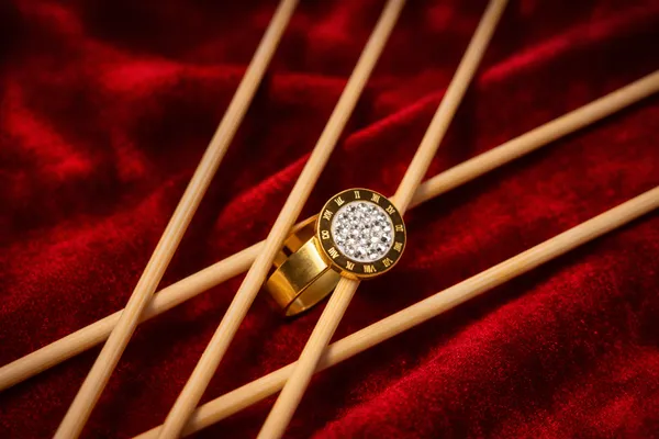 Gold_Plated_Roman_Numeral_Ring_With_Crystal_Center_For_Women
