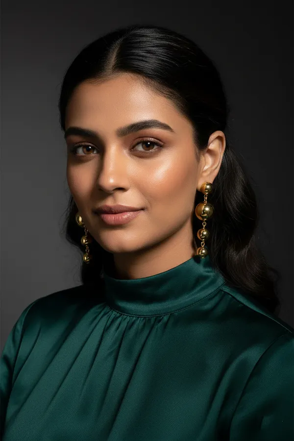 Golden_Elegant_Ball_Drop_Earrings_For_Women