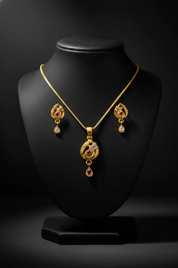 Golden_Ruby_Peacock_Pendant_Necklace_Set_With_Matching_Earrings_For_Women
