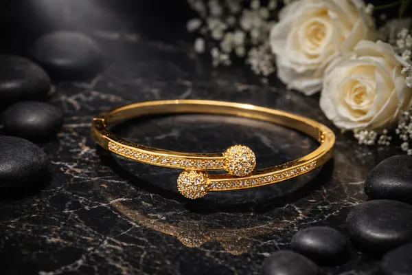 Gold_Plated_Crystal_Studded_Open_Cuff_Bracelet_With_Spherical_Ends_For_Women