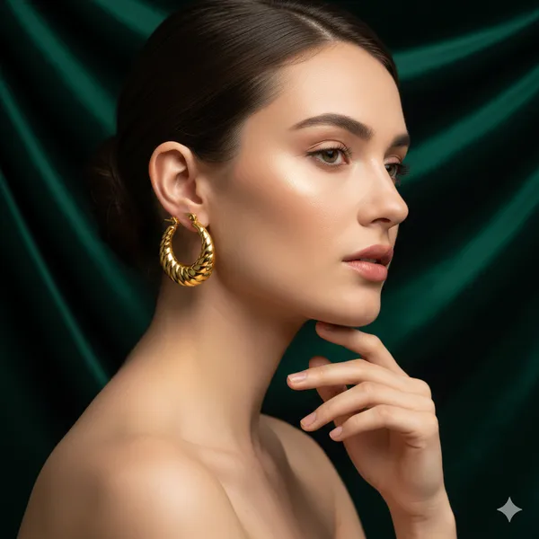 Gold_Plated_Twisted_Hoop_Earrings_For_Women