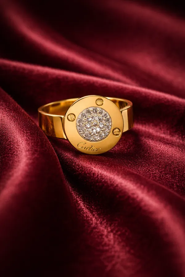 Golden_Cartier_Inspired_Gold_Plated_Ring_With_Pave_Diamond_Center_For_Women