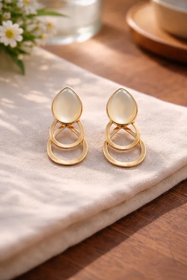 White_Elegant_Opal_Teardrop_Earrings_With_Double_Ring_Design_For_Women