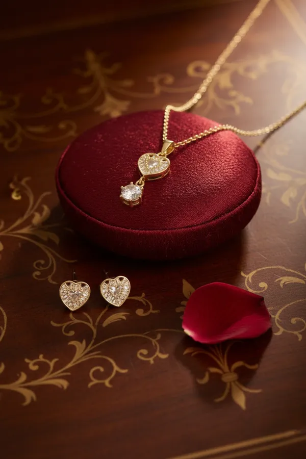 White_Gold_Plated_Heart_Pendant_Necklace_And_Earrings_Set_With_Sparkling_Crystals_For_Women