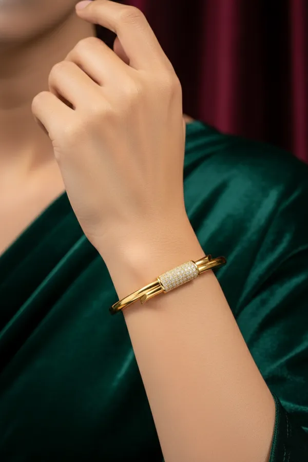 Gold_Plated_Pave_Diamond_Cylinder_Bangle_Bracelet_For_Women