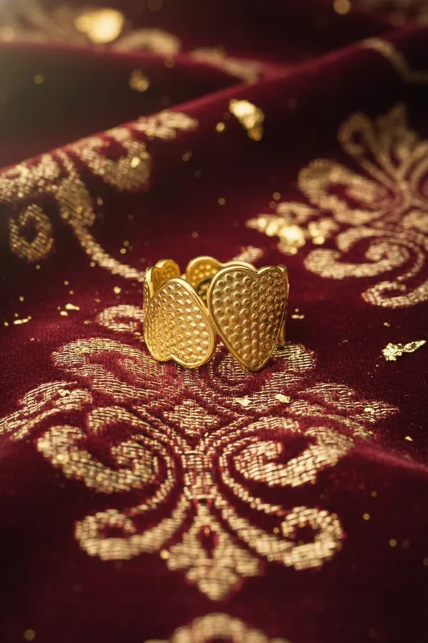 Gold_Plated_Heart_Textured_Statement_Ring_For_Women