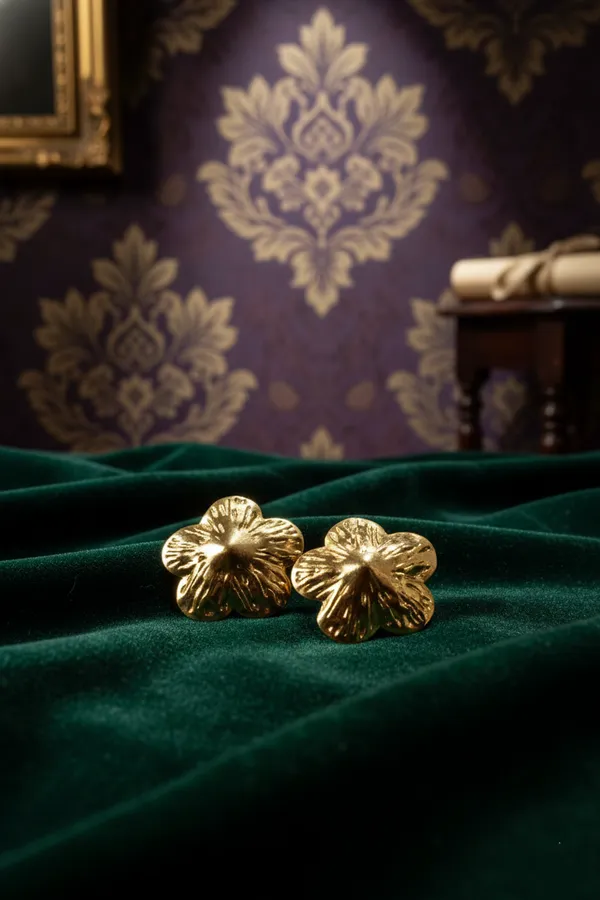 Silver_Gold_Plated_Floral_Stud_Earrings_For_Women