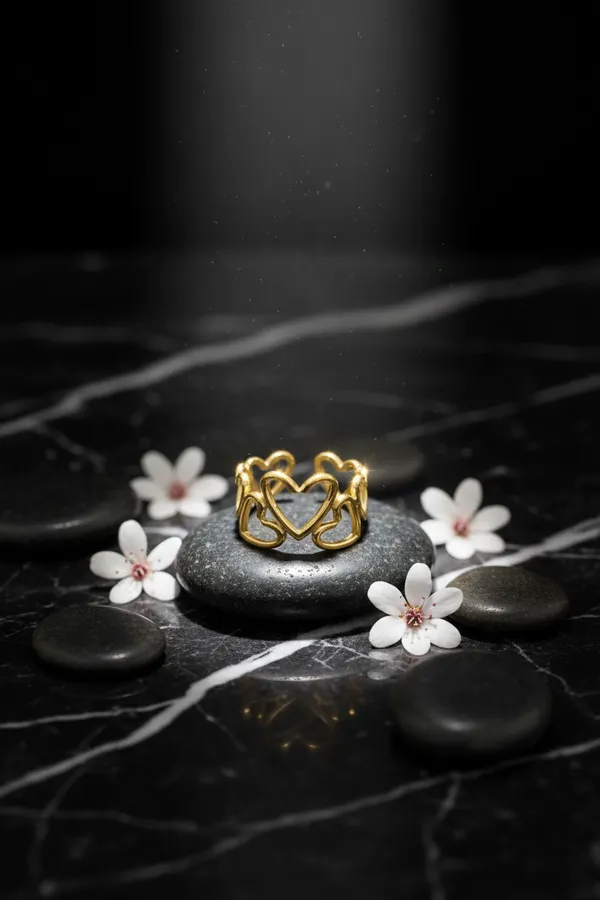 Golden_Heart_Design_Chain_Ring_For_Women