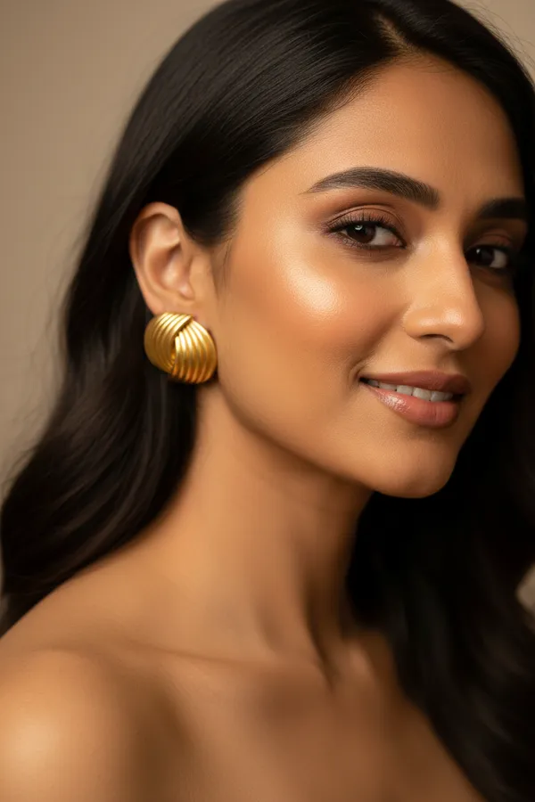 Golden_Elegant_Ribbed_Swirl_Stud_Earrings_For_Women